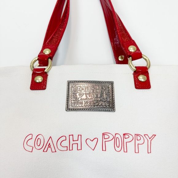 Coach Poppy-Chan Cherry Evie Tote Japanese Kawaii Pink Shoulder Bag 15542 Canvas - Picture 7 of 15